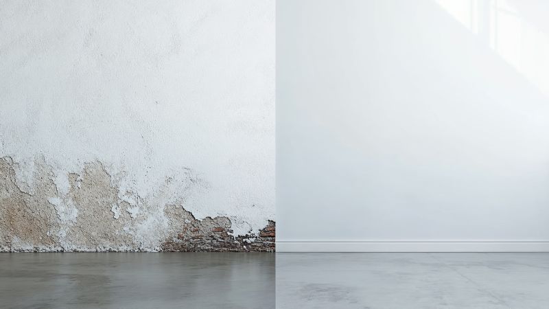 Feuchte Wände können schwerwiegende Schäden anrichten Schimmel, Weiße Tafel